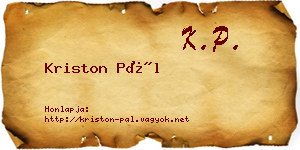 Kriston Pál névjegykártya